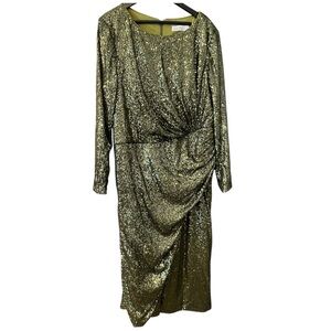 Mac Duggal 22W Green Sequin Dress NWOT Read Carefully!